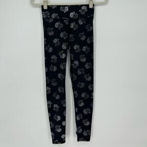 Keith Haring x Terez Black Leggings – Silver Robot Print – Size XS